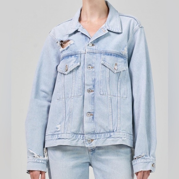 Citizens of Humanity Georgina Denim Jacket In Vidia light blue size XS NWT - Picture 1 of 8